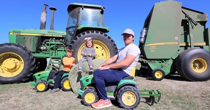 Playing with Kids Tractors and Real Tractors