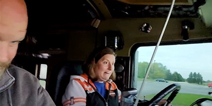 Teacher Learns How To Drive a Kenworth W900 Semi Truck!!!