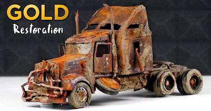 Restoration Kenworth Truck to 24k GOLD abandoned car